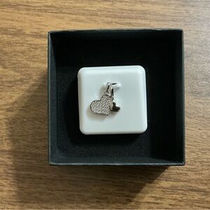 1.00 CTW Moissanite 925 Sterling Silver Double Heat Pendant